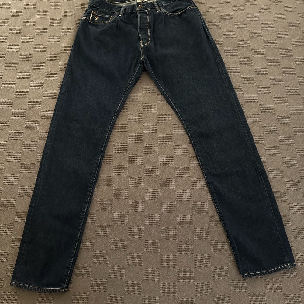 TODD SNYDER SLIM SELVEDGE JEANS INDIGO RINSE 32W X 34L